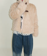 Rachel Two-Belt Detail Short Length Fur Jacket (Lining Quilted)