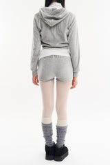 Cozy velour banding shorts