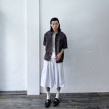 Side-Button Structured Shorts