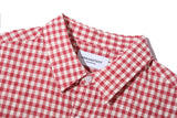 Artwork Check Crop shirts (Red)