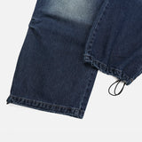 Catwashing Side Finch String Banding Wide Denim Pants