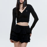 (DUC) Tutu Cotton Skirt Pants Black