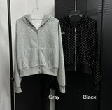 Slim dot hood zip up(2color)