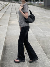 Koren Bootcut Long Vintage Washing Denim Pants
