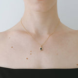 SAND DUNE STONE NECKLACE (ONYX) (GOLD)
