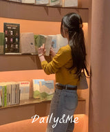 クロップドレタリングカーディガン(4color)