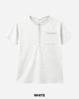 Pochi Slub Henley Neck Short Sleeve T