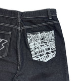 [🖤MD PICK] バックライン バックポイント バミューダデニムパンツ (Black)