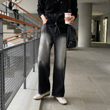 LMN ピュレステッチブラッシュワイドデニム (dark gray)