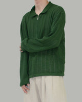 Cass see-through knit zip-up