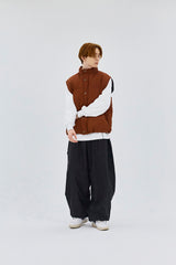 LOGO DOWN PADDING VEST CAMEL