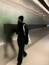 [MADE] Stern hip crop two-way hood zip-up -basic