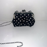 [Black.ver] リボンポルカドットフレームミニバッグ (handmade bag)