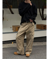 [Unisex] Work pocket cargo wide pants(4color)