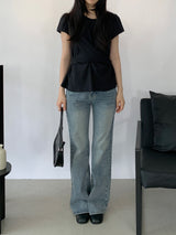 Amélie Shirred Wrap Blouse
