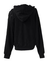 ショルダーカットボタンフーディー (3color)