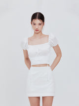 Corset crop blouse (white)