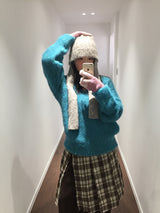 ウールブレンドマフラービーニー (5 Colors)