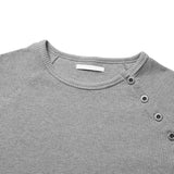 ASCLO ショルダーボタンワッフルTシャツ (2color)