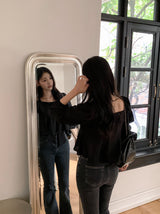 #Fairy Ribbon Puff Long Sleeve Blouse (4color)