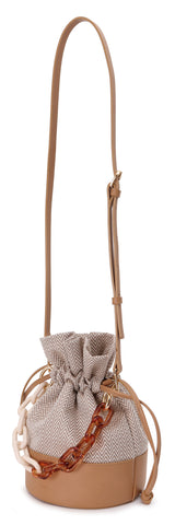 VIVICHO CANDY BAG HERRINGBONE CAMEL