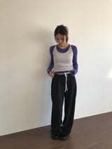 Silk Turn-Up Slacks (2color)