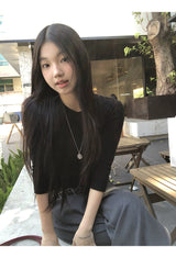 ラウンドカプリハイエンドロングスリーブTシャツ