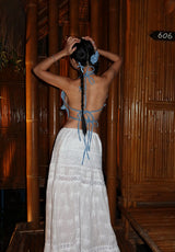 Butterfly Denim Backless Tube Top