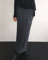 Layered stud long skirt