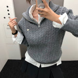 [BELLIDE MADE] ケーブルハーフジップアップニットウィズペンダント