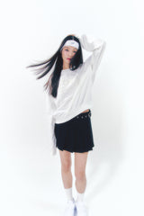Point Ribbon Sweatshirt White