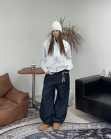 Foreign studded herringbone pants