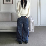 Saffer striped wide cotton pants