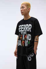 Weekend warrior people artwork T-shirt (Black)