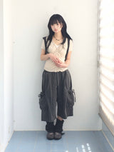 washing ribbon pocket cargo pants