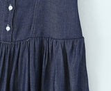 Deep denim bustier A-line mini dress