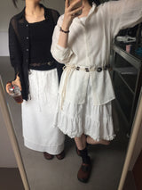 フリル刺繍レイヤードスカート (2color)