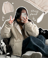 You too High-Neck Hooded Puffer Padded Jumper