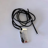 [925silver] Large comb suede necklace