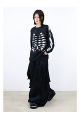 RELABEL (Dark Night Weave) デタッチャブルクロスフラップハイプレジャーラインストーンエンベリッシュメントカットアウトデザインカジュアルスウェットパンツ