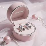 [Aespa Winter, Red Velvet Irene Piercing] Heart Crystal and Ribbon Piercing - Silver
