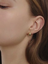 25FW★ Champagne Full Moon Silver Mary Bowl Earrings