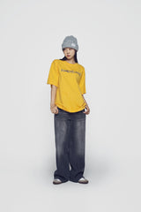 24FW CAT BRUSH WASHING SEMI WIDE WOMAN DENIM PANTS BLACK 