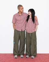 HALF-CROP CHECK SHIRT (RED)