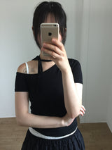 Unbalanced Tie T-Shirt (4color)