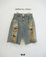 Western Destroyed Bermuda Pants