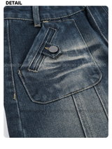 pocket midi denim skirt