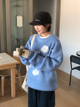 [unisex] ピデンヘアリーぼかしプリントオーバーニット