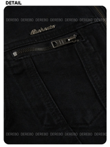 London black denim casual zip-up jacket