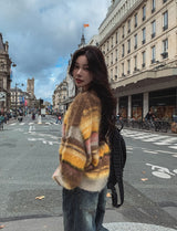 シャーベットモヘアストライプニット